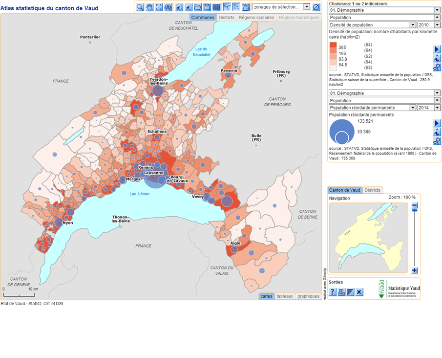 Atlas Statistique Du Canton De Vaud (Suisse) - Géoclip, Le Générateur D ...