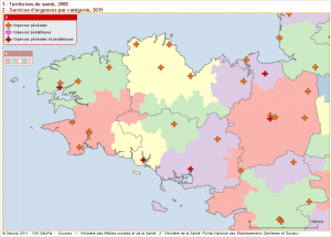 les territoires de santé et les services d'urgences en Bretagne