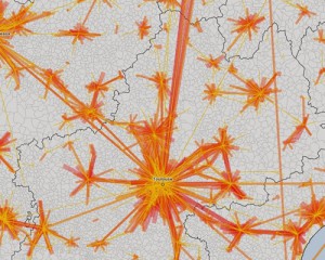 carte de flux - déplacement