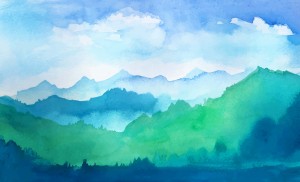 paysage aquarelle