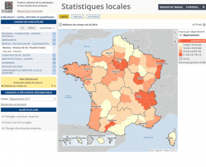 Insee Statistiques Locales cartographie d'indicateurs