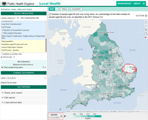 PHE Local Health : carte