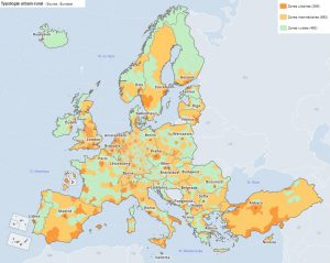 Typologie urbain-rural au niveau Nuts3